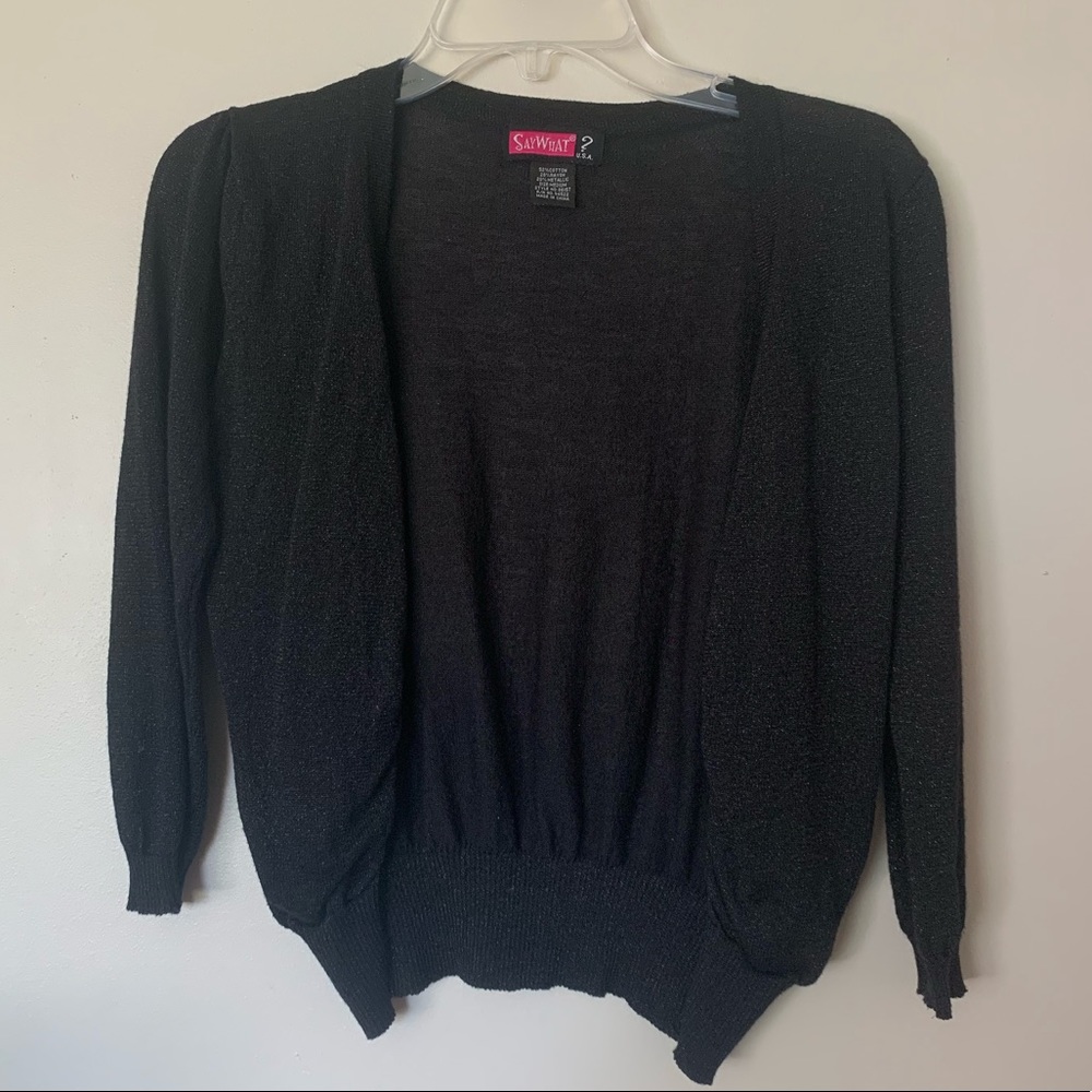 Say What? Black sparkly cardigan